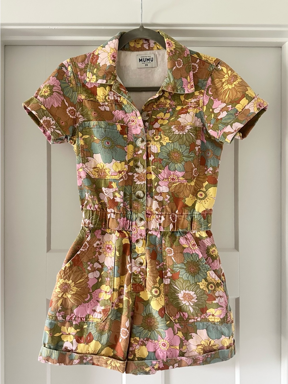 Show Me Your Mumu Cannon Romper in Groovy Blooms - XS